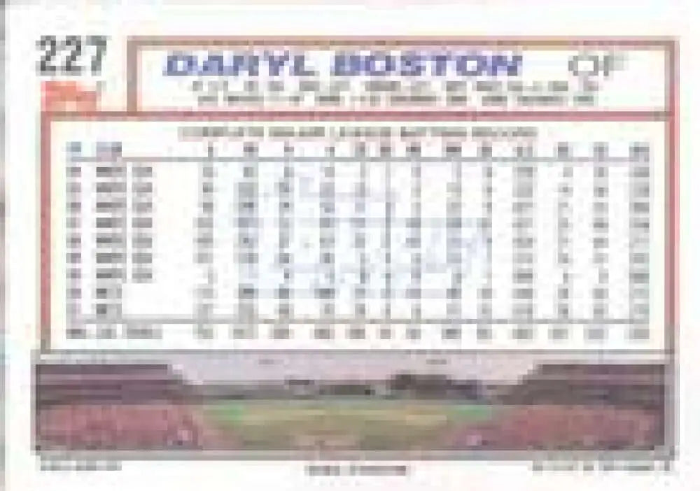 1992 Topps Micro #227 Daryl Boston NM-MT New York Mets Baseball Card - Baseball Card Single