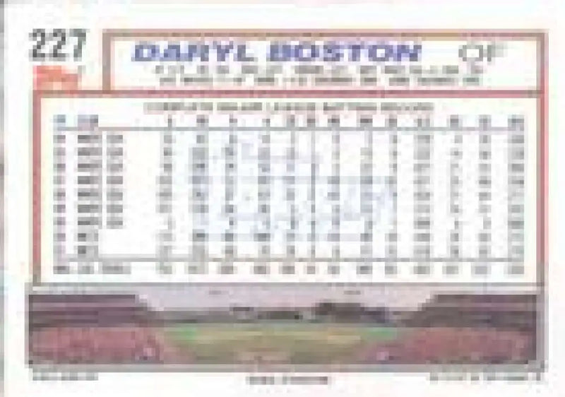 1992 Topps Micro #227 Daryl Boston NM-MT New York Mets Baseball Card - Baseball Card Single