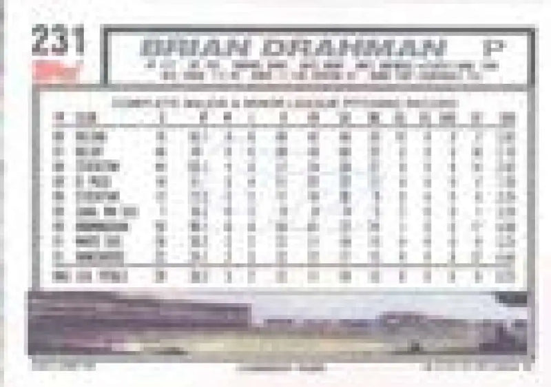 1992 Topps Micro #231 Brian Drahman NM-MT Chicago White Sox Baseball Card - Baseball Card Single