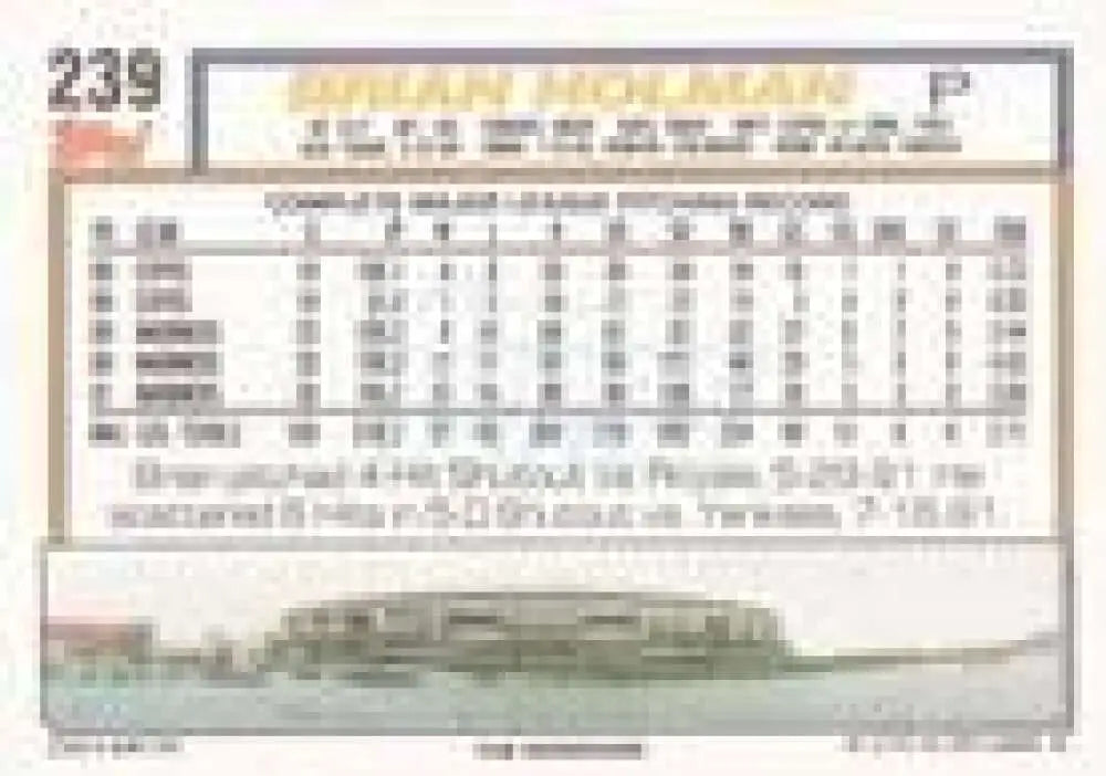 1992 Topps Micro #239 Brian Holman NM-MT Seattle Mariners Baseball Card - Baseball Card Single
