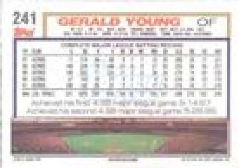 1992 Topps Micro #241 Gerald Young NM-MT Houston Astros Baseball Card - Baseball Card Single