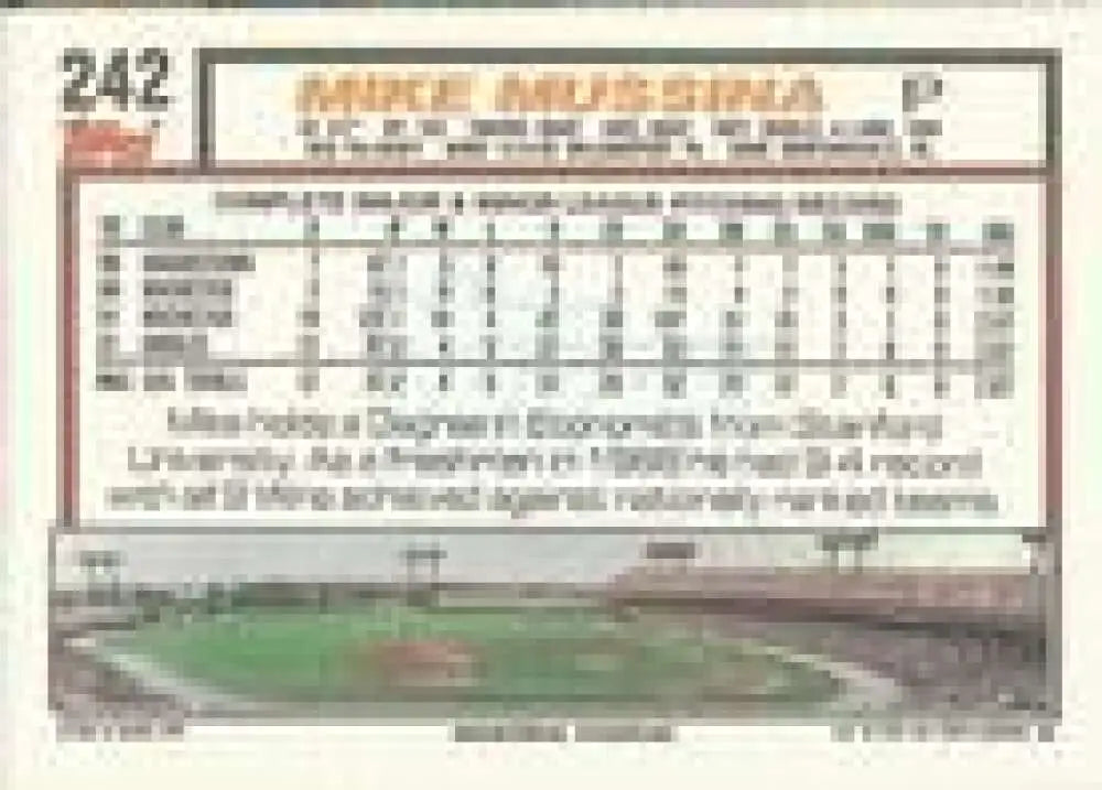 1992 Topps Micro #242 Mike Mussina NM-MT Baltimore Orioles Baseball Card - Baseball Card Single