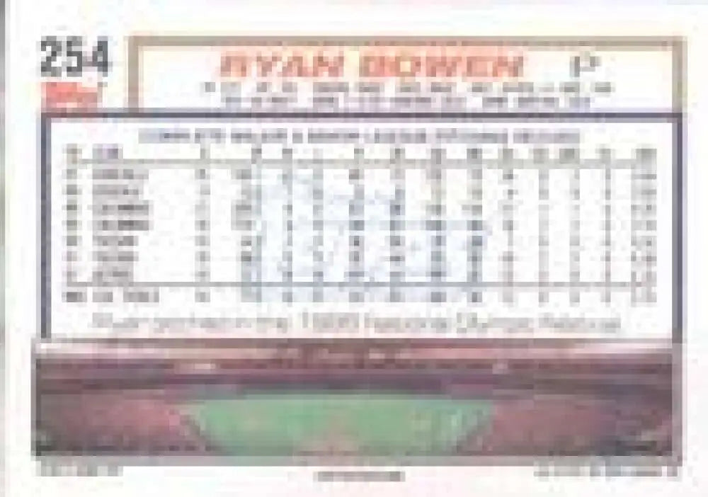 1992 Topps Micro #254 Ryan Bowen NM-MT Houston Astros Baseball Card - Baseball Card Single