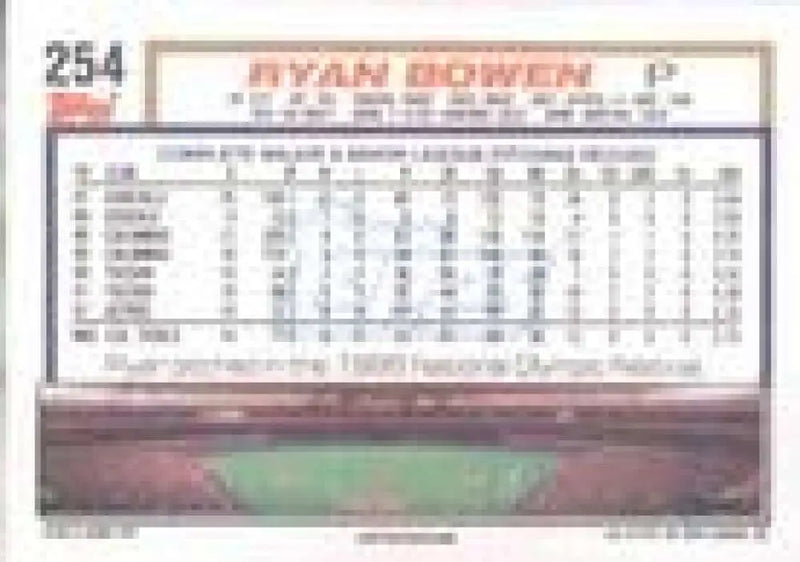 1992 Topps Micro #254 Ryan Bowen NM-MT Houston Astros Baseball Card - Baseball Card Single