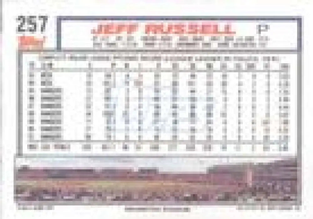 1992 Topps Micro #257 Jeff Russell NM-MT Texas Rangers Baseball Card - Baseball Card Single