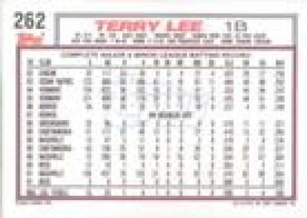 1992 Topps Micro #262 Terry Lee NM-MT Cincinnati Reds Baseball Card - Baseball Card Single