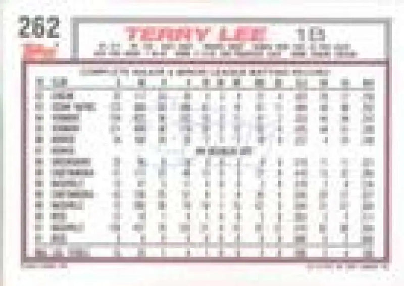 1992 Topps Micro #262 Terry Lee NM-MT Cincinnati Reds Baseball Card - Baseball Card Single
