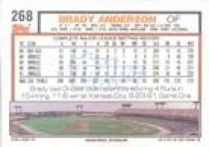 1992 Topps Micro #268 Brady Anderson NM-MT Baltimore Orioles Baseball Card - Baseball Card Single