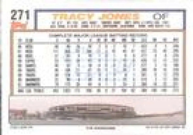 1992 Topps Micro #271 Tracy Jones NM-MT Seattle Mariners Baseball Card - Baseball Card Single