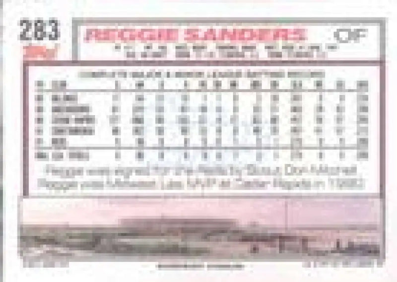 1992 Topps Micro #283 Reggie Sanders NM-MT Cincinnati Reds Baseball Card - Baseball Card Single