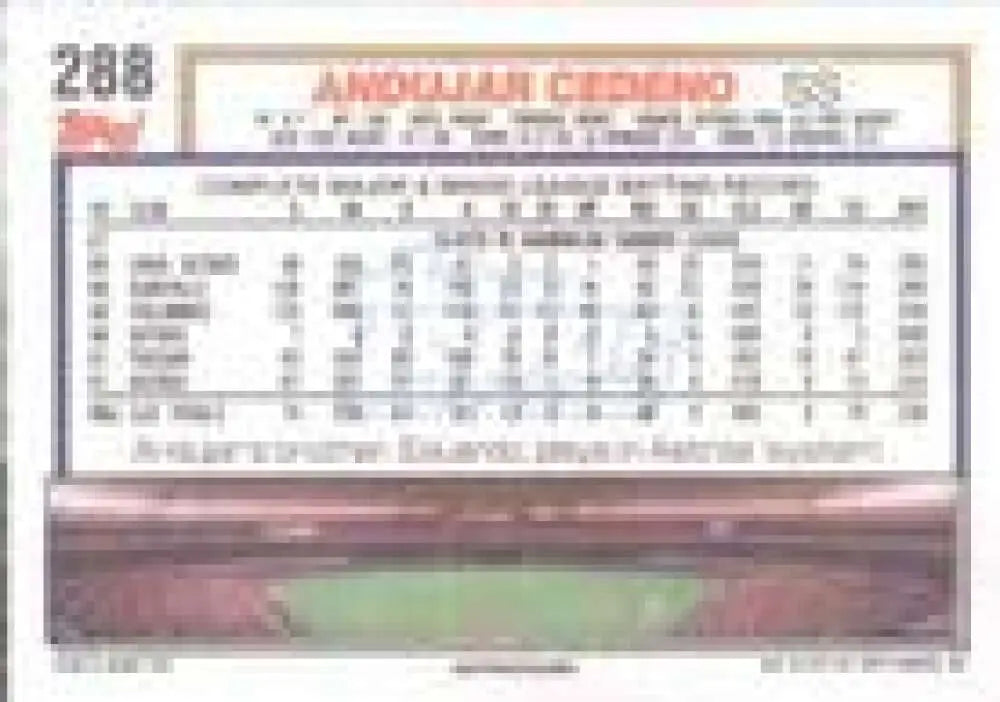 1992 Topps Micro #288 Andujar Cedeno NM-MT Houston Astros Baseball Card - Baseball Card Single