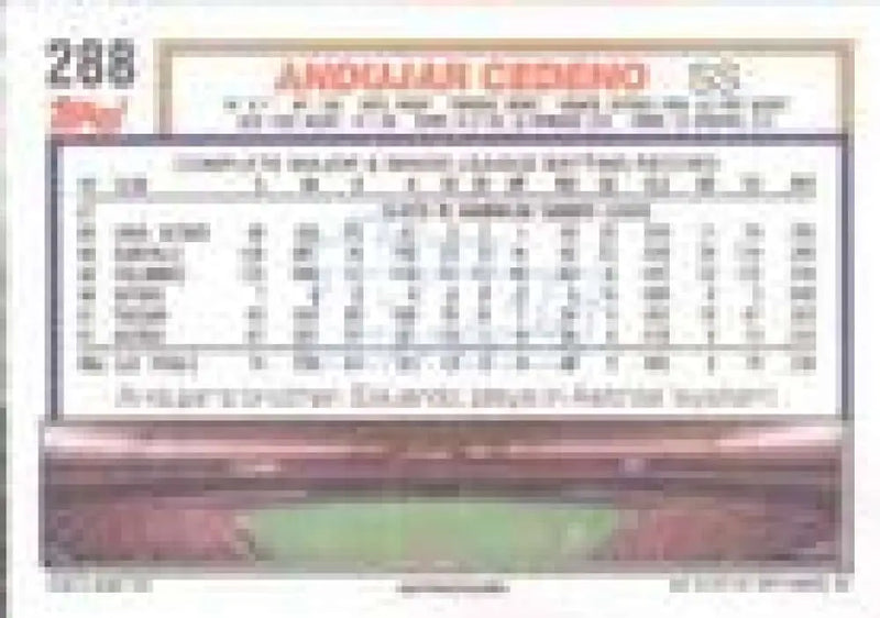 1992 Topps Micro #288 Andujar Cedeno NM-MT Houston Astros Baseball Card - Baseball Card Single
