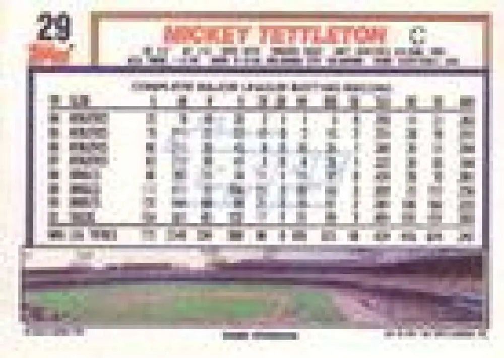 1992 Topps Micro #29 Mickey Tettleton NM-MT Detroit Tigers Baseball Card - Baseball Card Single