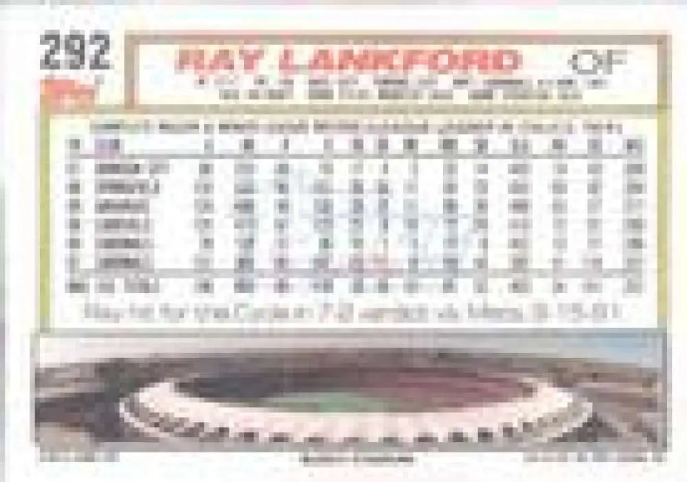1992 Topps Micro #292 Ray Lankford NM-MT St. Louis Cardinals Baseball Card - Baseball Card Single