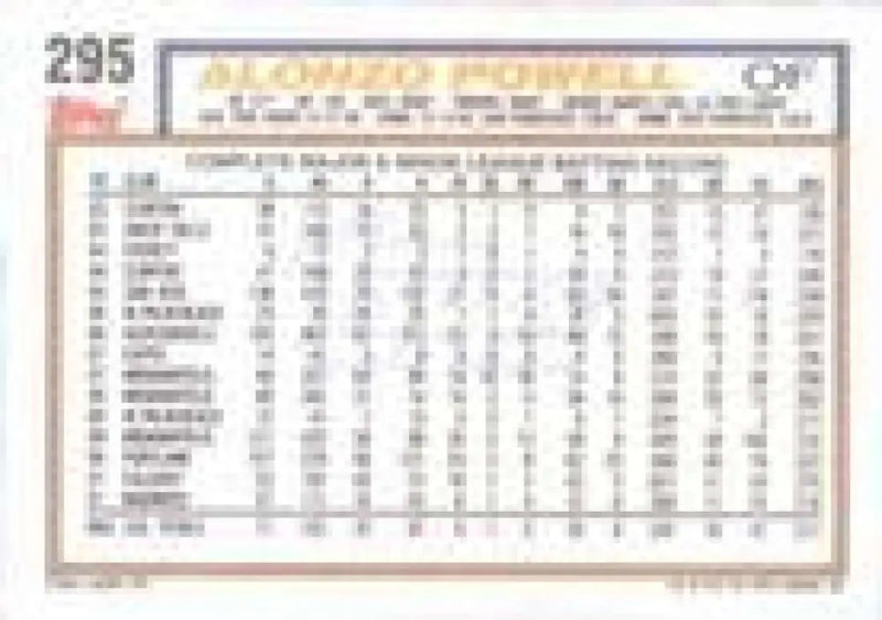 1992 Topps Micro #295 Alonzo Powell NM-MT Seattle Mariners Baseball Card - Baseball Card Single