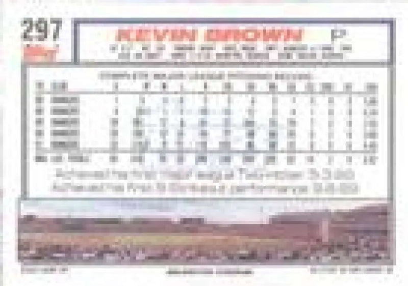 1992 Topps Micro #297 Kevin Brown NM-MT Texas Rangers Baseball Card - Baseball Card Single
