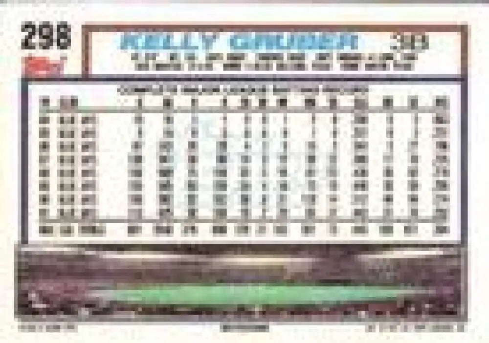 1992 Topps Micro #298 Kelly Gruber NM-MT Toronto Blue Jays Baseball Card - Baseball Card Single