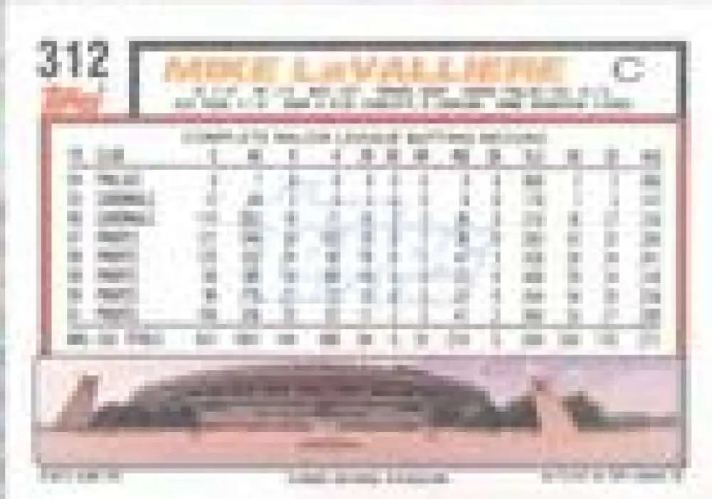 1992 Topps Micro #312 Mike LaValliere NM-MT Pittsburgh Pirates Baseball Card - Baseball Card Single