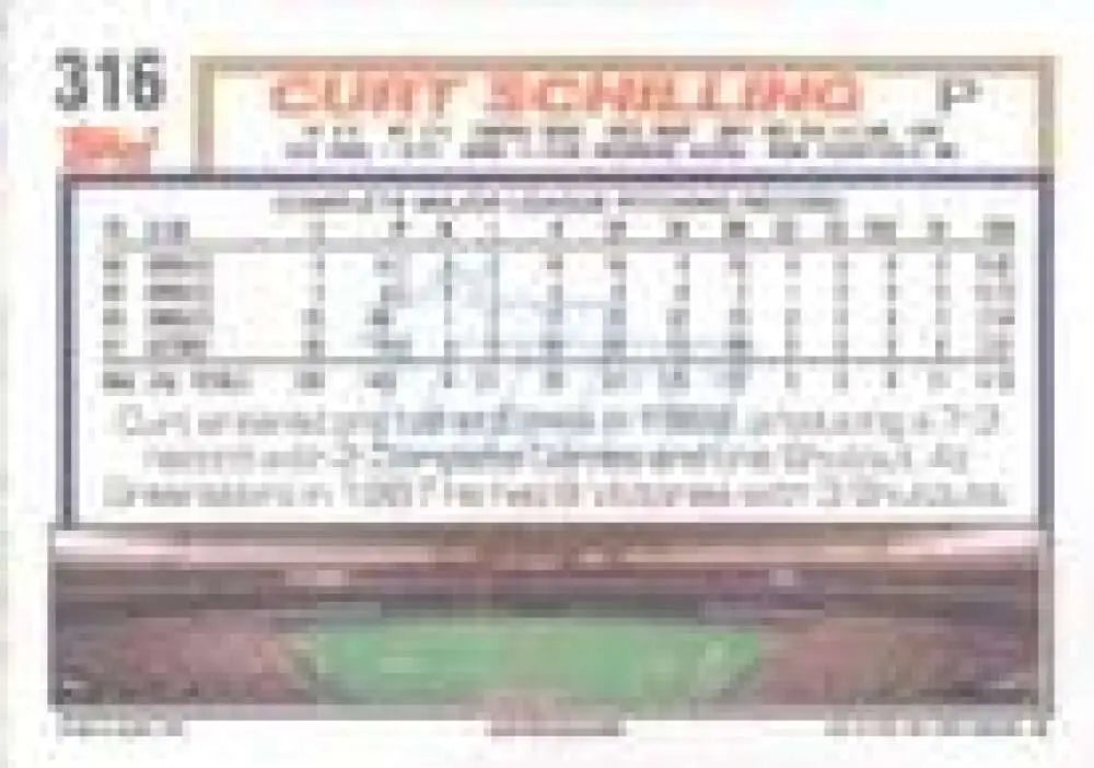 1992 Topps Micro #316 Curt Schilling NM-MT Houston Astros Baseball Card - Baseball Card Single