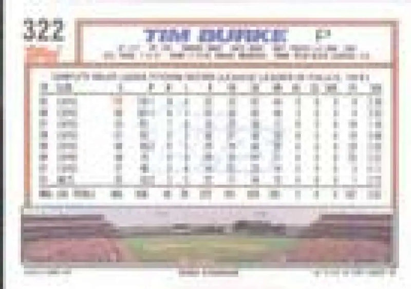 1992 Topps Micro #322 Tim Burke NM-MT New York Mets Baseball Card - Baseball Card Single