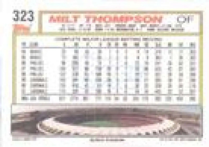 1992 Topps Micro #323 Milt Thompson NM-MT St. Louis Cardinals Baseball Card - Baseball Card Single