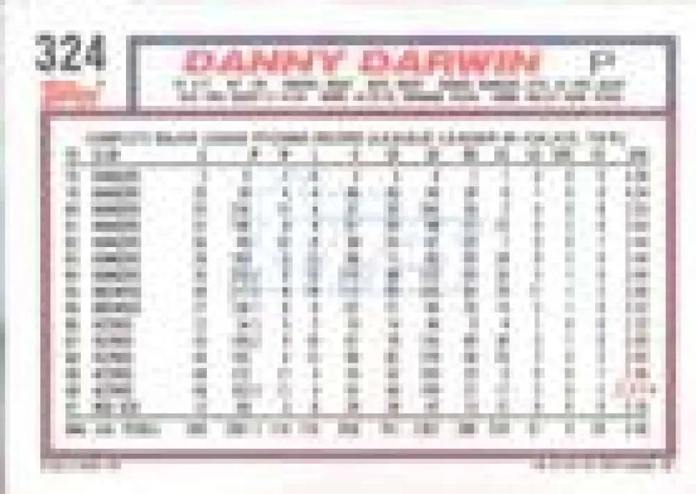 1992 Topps Micro #324 Danny Darwin NM-MT Boston Red Sox Baseball Card - Baseball Card Single
