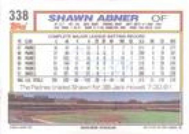 1992 Topps Micro #338 Shawn Abner NM-MT California Angels Baseball Card - Baseball Card Single