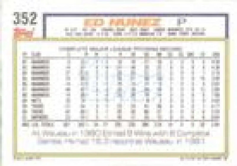 1992 Topps Micro #352 Edwin Nunez NM-MT Milwaukee Brewers Baseball Card - Baseball Card Single