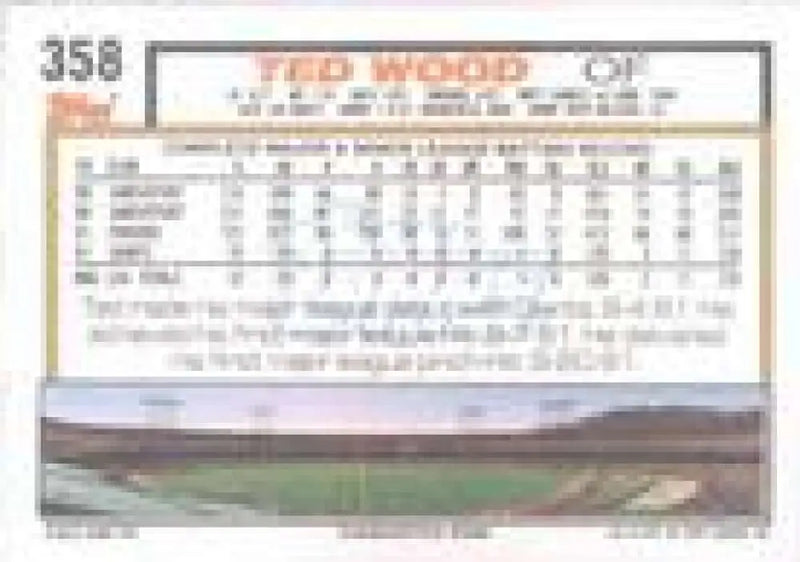 1992 Topps Micro #358 Ted Wood NM-MT San Francisco Giants Baseball Card - Baseball Card Single