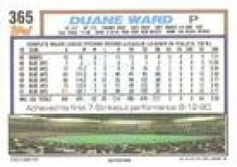 1992 Topps Micro #365 Duane Ward NM-MT Toronto Blue Jays Baseball Card - Baseball Card Single