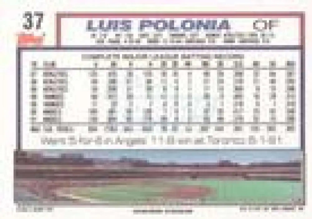 1992 Topps Micro #37 Luis Polonia NM-MT California Angels Baseball Card - Baseball Card Single