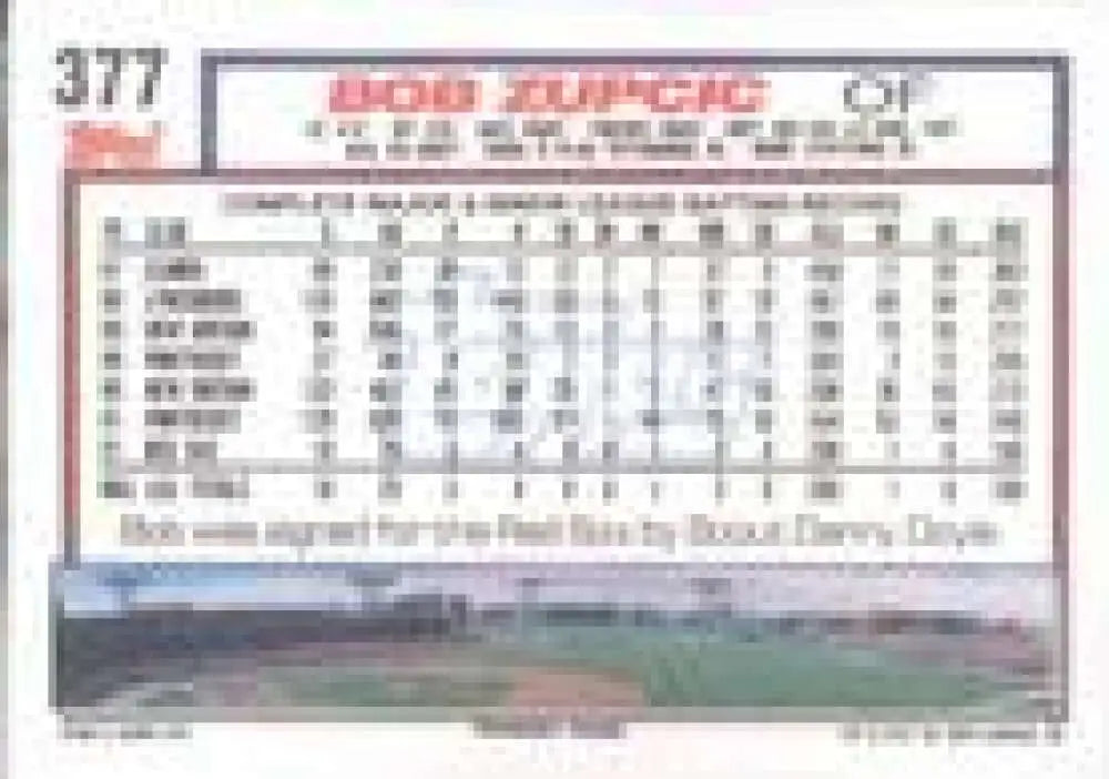 1992 Topps Micro #377 Bob Zupcic NM-MT RC Rookie Boston Red Sox Baseball Card - Baseball Card Single