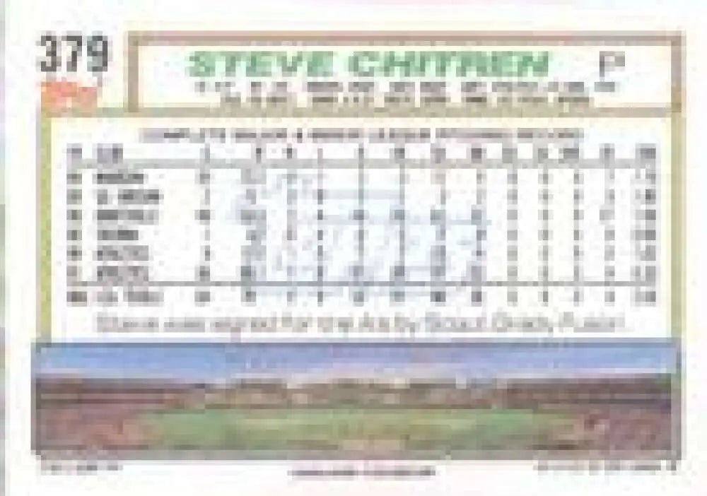 1992 Topps Micro #379 Steve Chitren NM-MT Oakland Athletics Baseball Card - Baseball Card Single