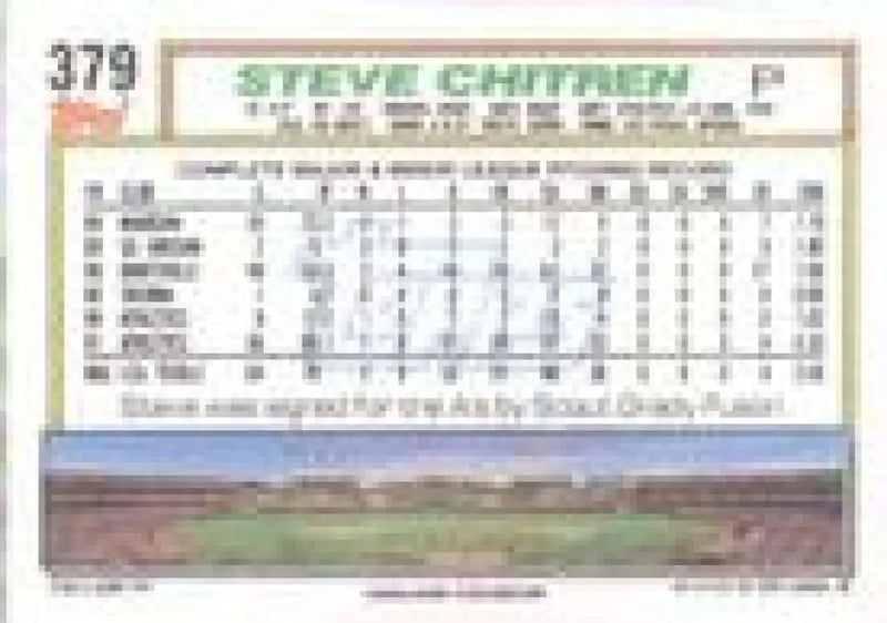 1992 Topps Micro #379 Steve Chitren NM-MT Oakland Athletics Baseball Card - Baseball Card Single