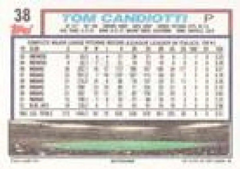 1992 Topps Micro #38 Tom Candiotti NM-MT Toronto Blue Jays Baseball Card - Baseball Card Single