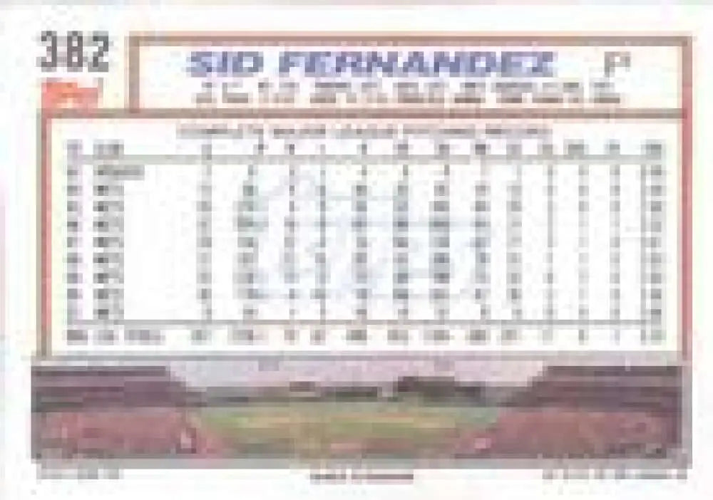 1992 Topps Micro #382 Sid Fernandez NM-MT New York Mets Baseball Card - Baseball Card Single