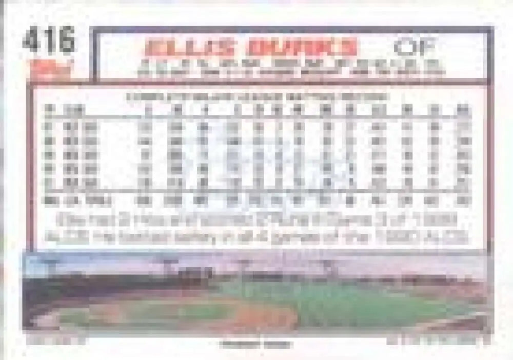 1992 Topps Micro #416 Ellis Burks NM-MT Boston Red Sox Baseball Card - Baseball Card Single