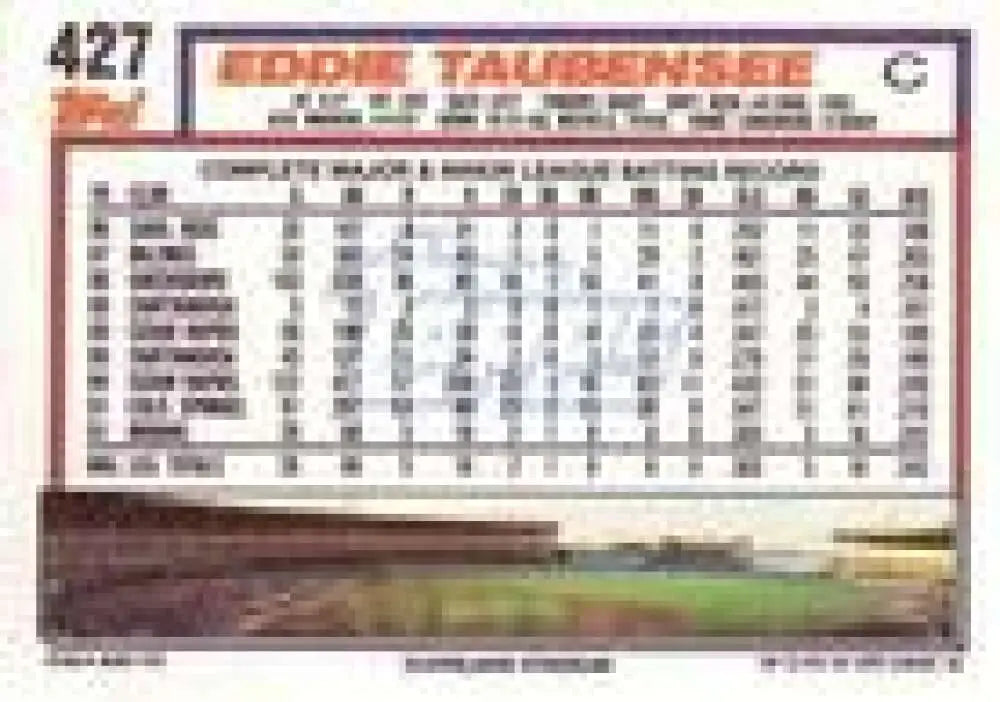 1992 Topps Micro #427 Eddie Taubensee NM-MT RC Rookie Cleveland Indians Baseball Card - Baseball Card Single
