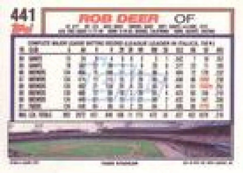 1992 Topps Micro #441 Rob Deer NM-MT Detroit Tigers Baseball Card - Baseball Card Single