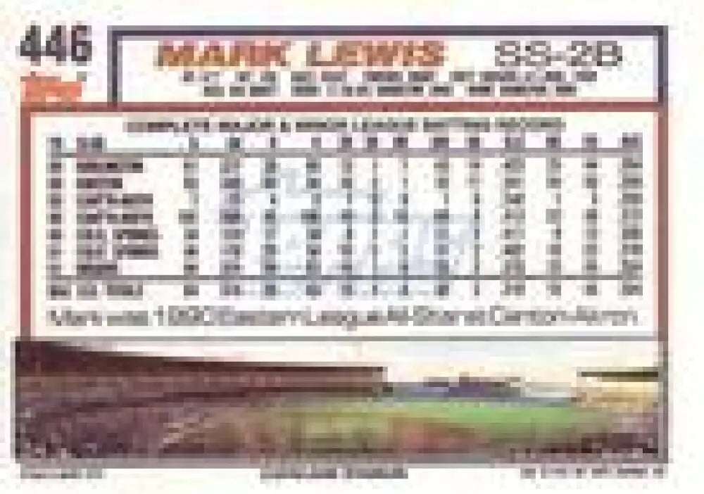 1992 Topps Micro #446 Mark Lewis NM-MT Cleveland Indians Baseball Card - Baseball Card Single