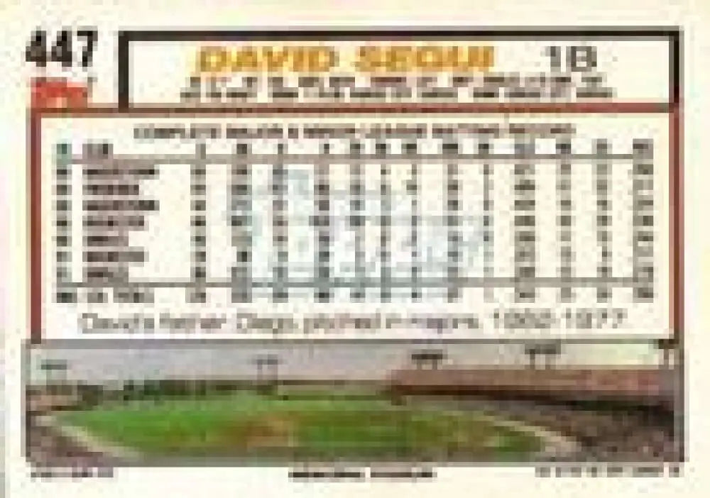 1992 Topps Micro #447 David Segui NM-MT Baltimore Orioles Baseball Card - Baseball Card Single