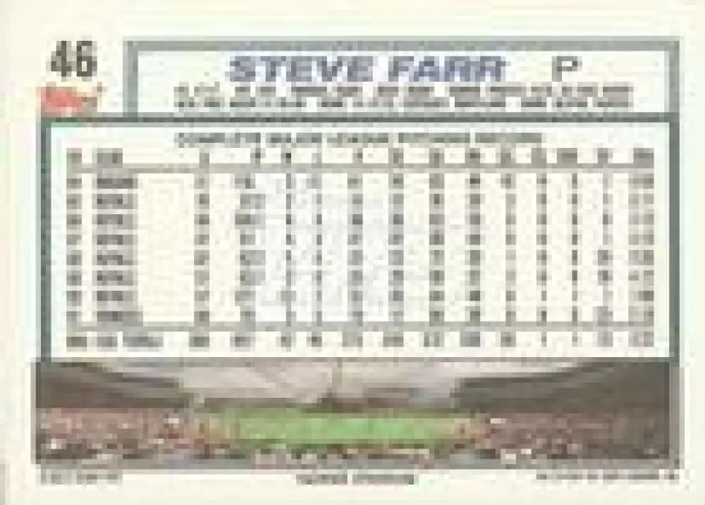 1992 Topps Micro #46 Steve Farr NM-MT New York Yankees Baseball Card - Baseball Card Single