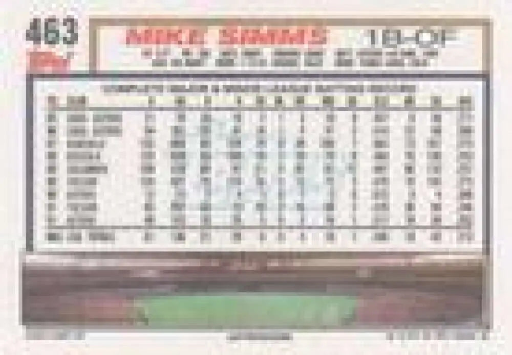 1992 Topps Micro #463 Mike Simms NM-MT Houston Astros Baseball Card - Baseball Card Single