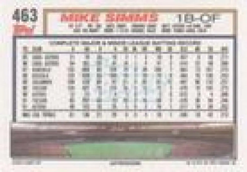 1992 Topps Micro #463 Mike Simms NM-MT Houston Astros Baseball Card - Baseball Card Single