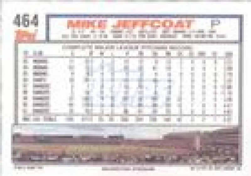 1992 Topps Micro #464 Mike Jeffcoat NM-MT Texas Rangers Baseball Card - Baseball Card Single