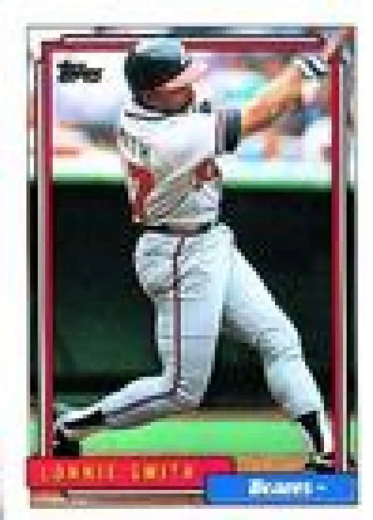 1992 Topps Micro #467 Lonnie Smith NM-MT Atlanta Braves Baseball Card - Baseball Card Single