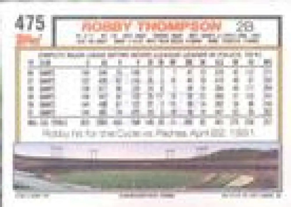 1992 Topps Micro #475 Robby Thompson NM-MT San Francisco Giants Baseball Card - Baseball Card Single