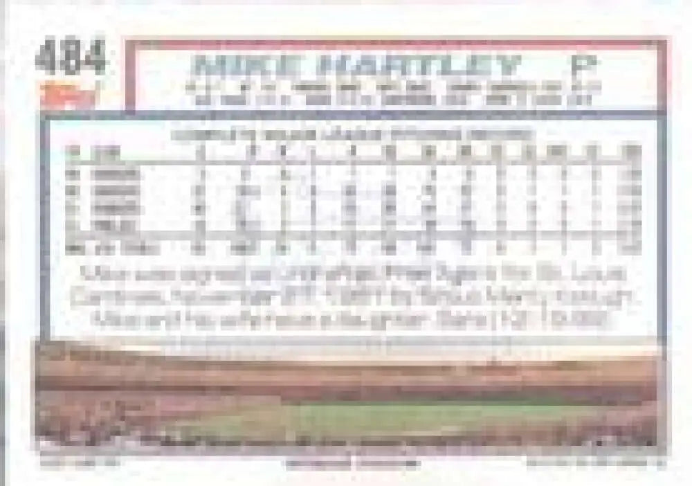 1992 Topps Micro #484 Mike Hartley NM-MT Philadelphia Phillies Baseball Card - Baseball Card Single