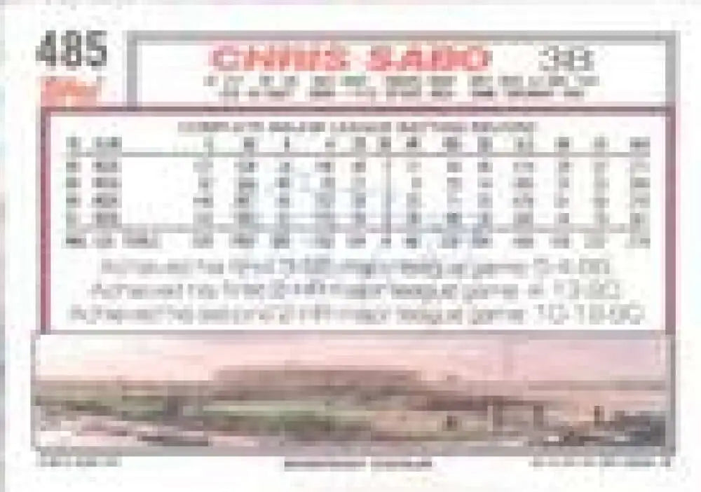 1992 Topps Micro #485 Chris Sabo NM-MT Cincinnati Reds Baseball Card - Baseball Card Single