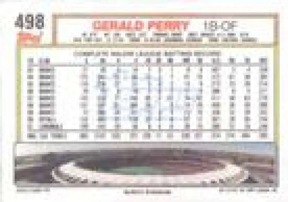 1992 Topps Micro #498 Gerald Perry NM-MT St. Louis Cardinals Baseball Card - Baseball Card Single